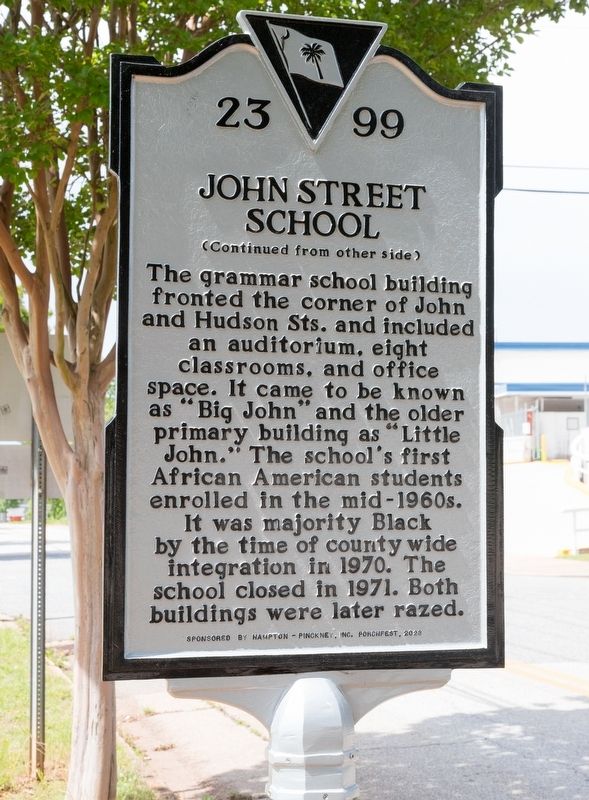 John Street School Marker, Side Two image. Click for full size.