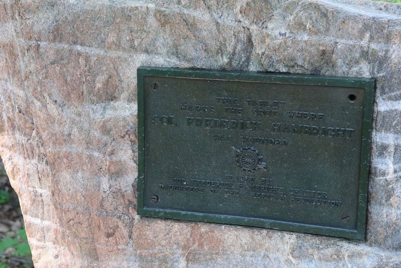 Col. Frederick Hambright Marker. Click for full size. Col. Frederick Hambright Marker image. Click for full size.