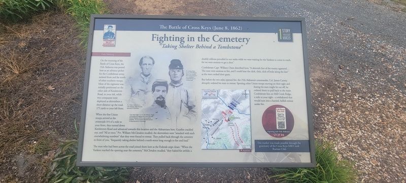 Fighting in the Cemetery Marker. Click for full size. Fighting in the Cemetery Marker image. Click for full size.