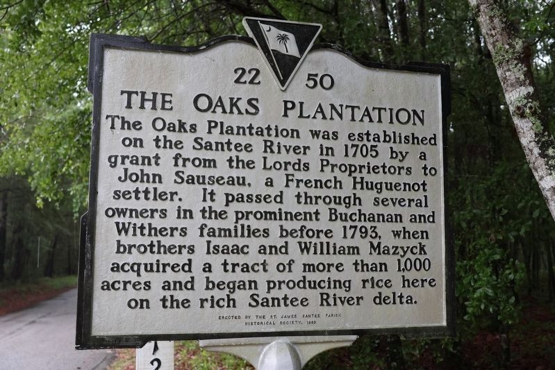 The Oaks Plantation Marker image. Click for full size.