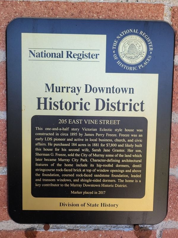 205 East Vine Street Marker. Click for full size. 205 East Vine Street Marker image. Click for full size.