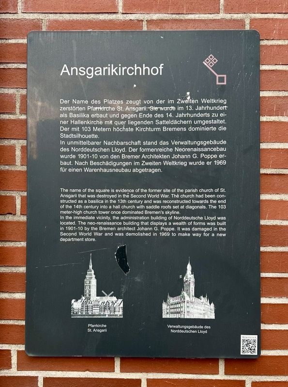 Ansgariikirchhof / Ansgarii Church Square Marker. Click for full size. Ansgariikirchhof / Ansgarii Church Square Marker image. Click for full size.