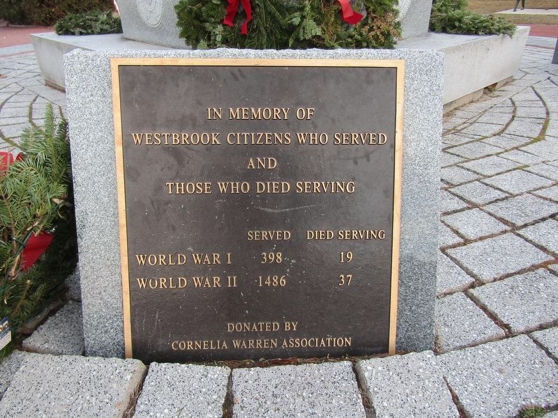 Westbrook World War Service Memorial. Click for full size. Westbrook World War Service Memorial image. Click for full size.