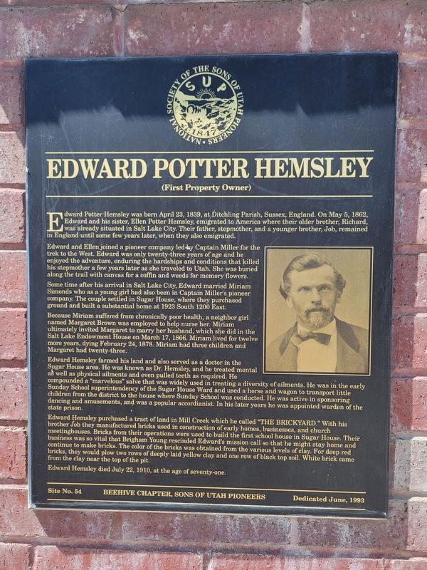 Edward Potter Hemsley Marker. Click for full size. Edward Potter Hemsley Marker image. Click for full size.