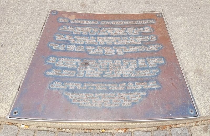 Der Amberger Hochzeitsbrunnen / The Amberg Wedding Fountain Marker. Click for full size. Der Amberger Hochzeitsbrunnen / The Amberg Wedding Fountain Marker image. Click for full size.