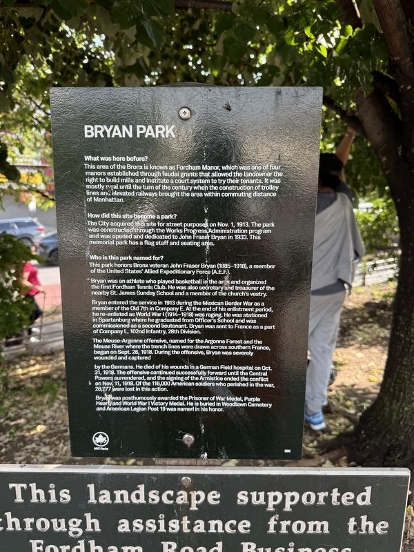 Bryan Park Marker. Click for full size. Bryan Park Marker image. Click for full size.
