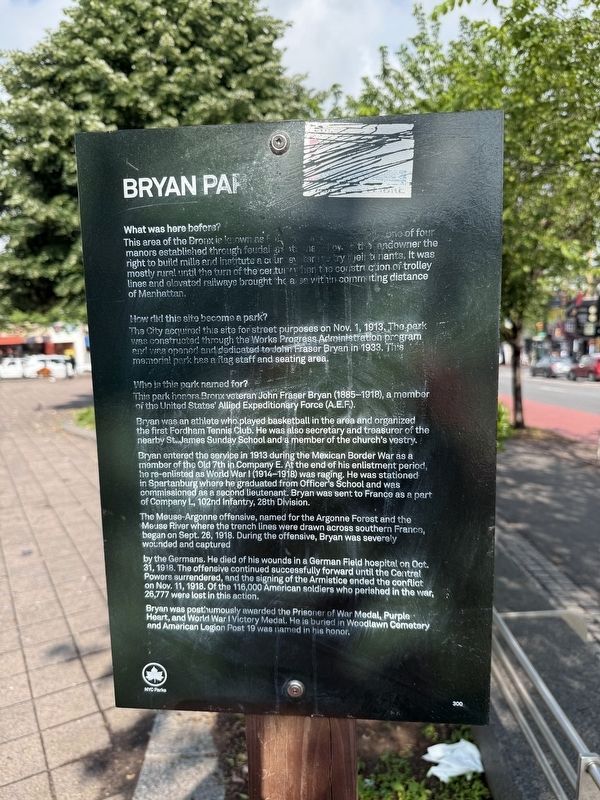 Bryan Park Marker. Click for full size. Bryan Park Marker image. Click for full size.