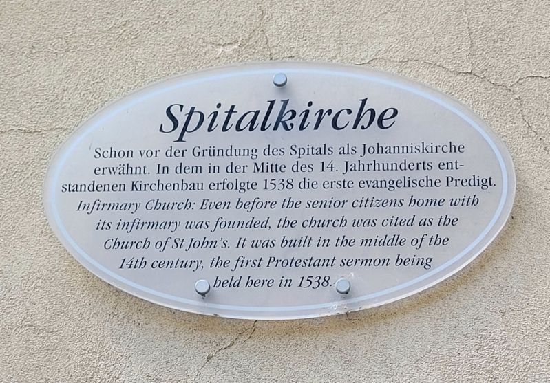Spitalkirche / Infirmary Church Marker. Click for full size. Spitalkirche / Infirmary Church Marker image. Click for full size.