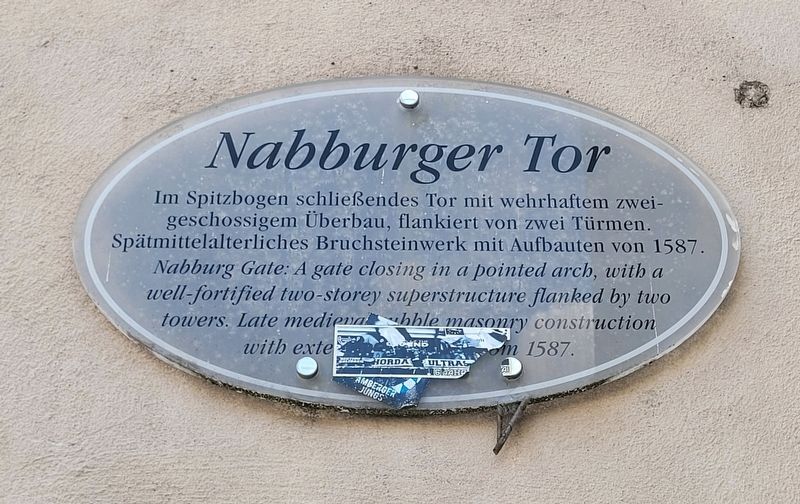 Nabburger Tor / Nabburg Gate Marker image. Click for full size.
