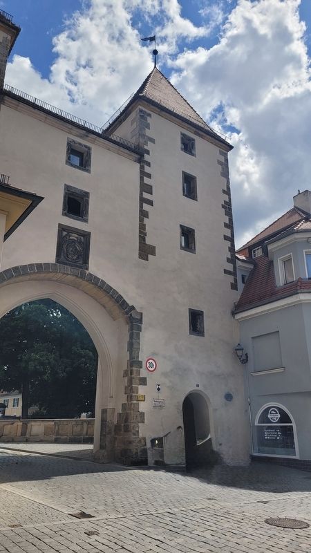 The view of the Nabburg Gate and Marker from inside the city center image. Click for full size.