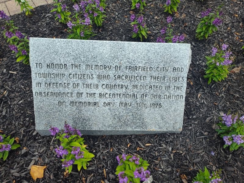 Fairfield Veterans Memorial Park Marker. Click for full size. Fairfield Veterans Memorial Park Marker image. Click for full size.