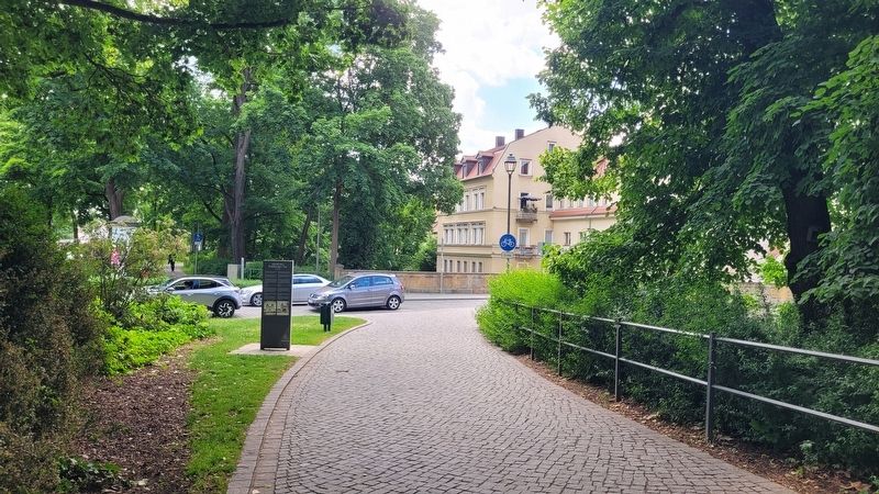 The view of the Nabburg Gate Marker along the walkway. Click for full size. The view of the Nabburg Gate Marker along the walkway image. Click for full size.