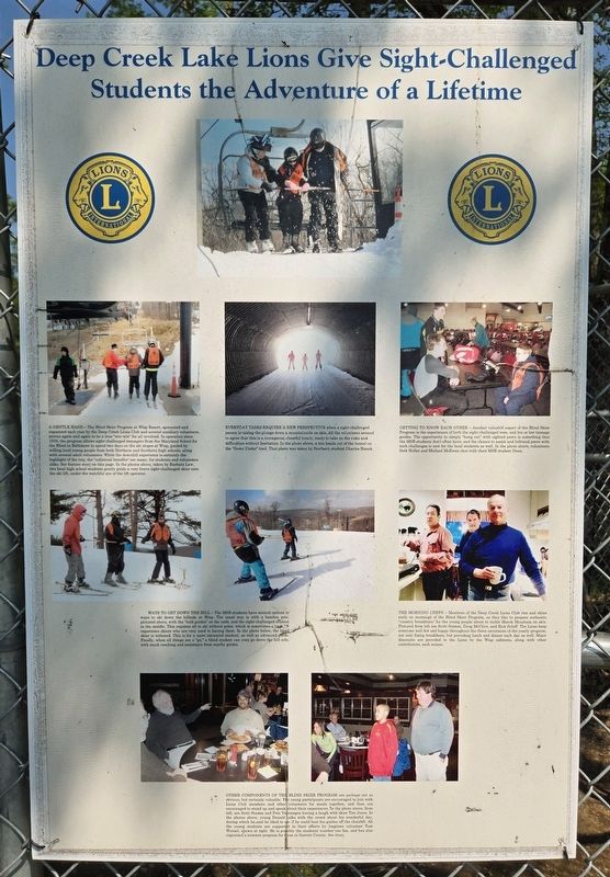 Deep Creek Lake Lions Give Sight-Challenged Students the Adventure of a Lifetime Marker. Click for full size. Deep Creek Lake Lions Give Sight-Challenged Students the Adventure of a Lifetime Marker image. Click for full size.