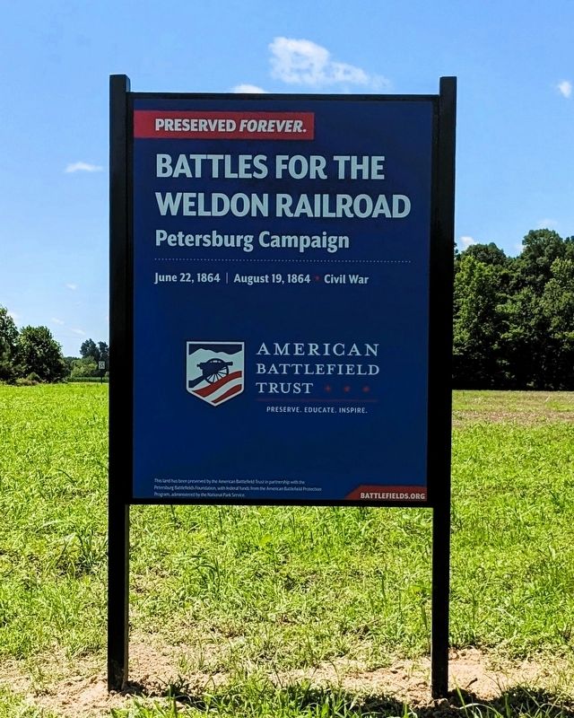 Battles For The Weldon Railroad. Click for full size. Battles For The Weldon Railroad image. Click for full size.