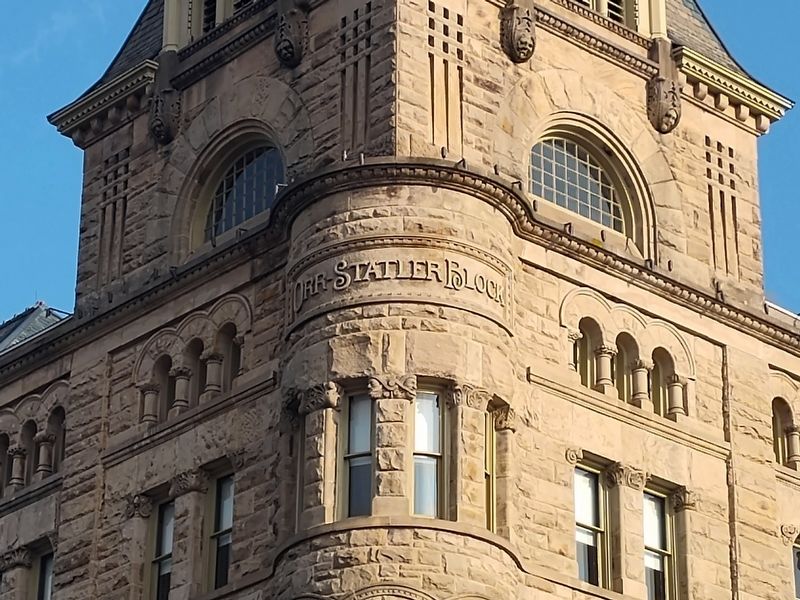 Orr-Statler Block Name Stone. Click for full size. Orr-Statler Block Name Stone image. Click for full size.