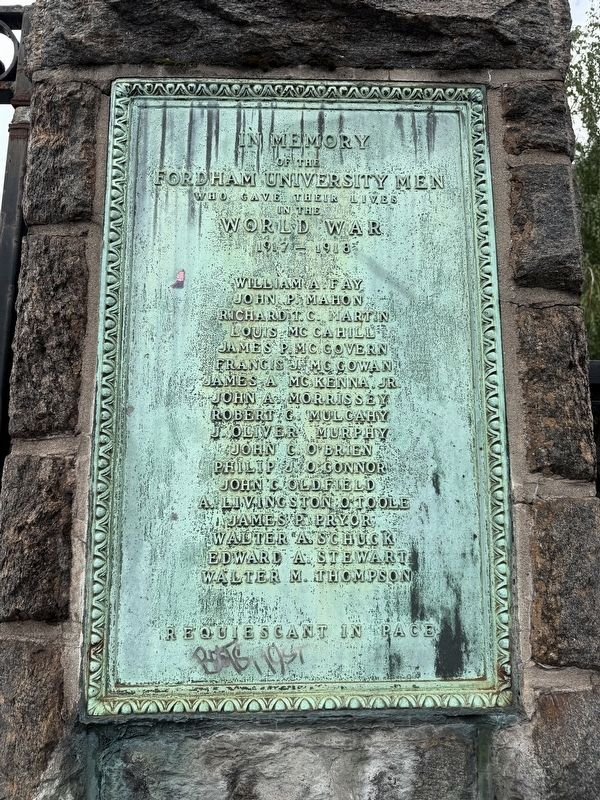 World War I Memorial [right plaque] image. Click for full size.