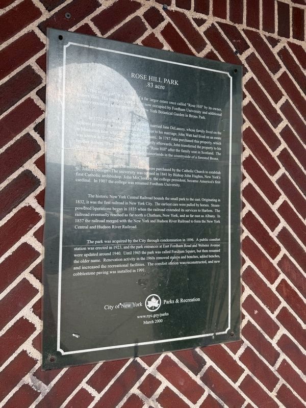 Rose Hill Park Marker. Click for full size. Rose Hill Park Marker image. Click for full size.