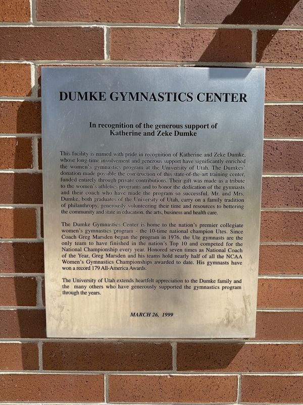 Dumke Gymnastics Center Marker image. Click for full size.