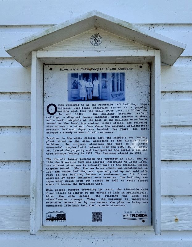 Riverside Café/People’s Ice Company Marker. Click for full size. Riverside Café/People’s Ice Company Marker image. Click for full size.