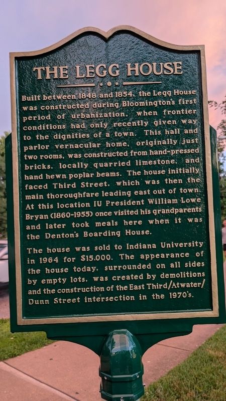 The Legg House Marker. Click for full size. The Legg House Marker image. Click for full size.