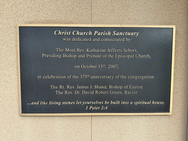 Christ Church Parish Sanctuary Marker. Click for full size. Christ Church Parish Sanctuary Marker image. Click for full size.