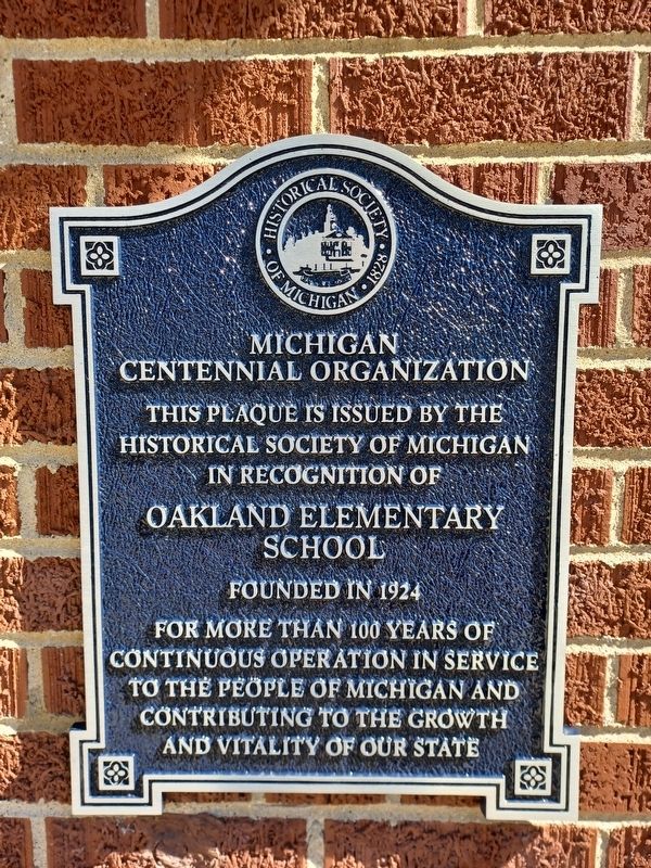 Oakland Elementary School Marker. Click for full size. Oakland Elementary School Marker image. Click for full size.