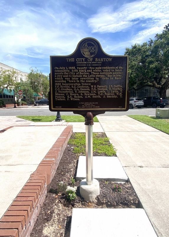 The City of Bartow Marker. Click for full size. The City of Bartow Marker image. Click for full size.