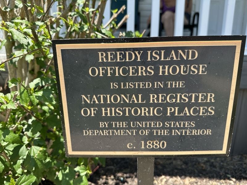 Reedy Island Officers House Marker. Click for full size. Reedy Island Officers House Marker image. Click for full size.