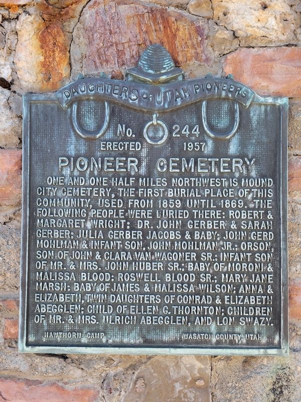 Pioneer Cemetery Marker image. Click for full size.