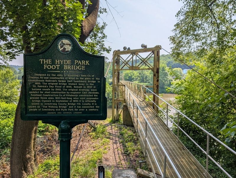 The Hyde Park Foot Bridge Marker. Click for full size. The Hyde Park Foot Bridge Marker image. Click for full size.