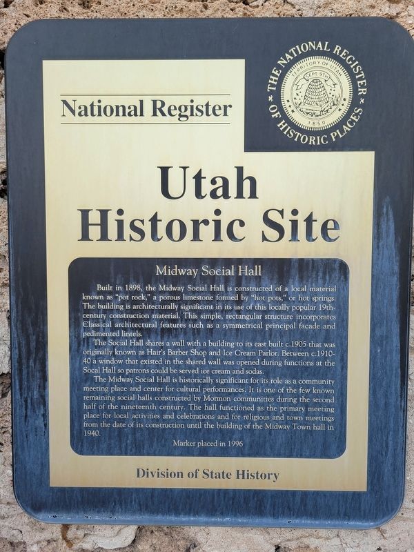 Midway Social Hall Marker. Click for full size. Midway Social Hall Marker image. Click for full size.