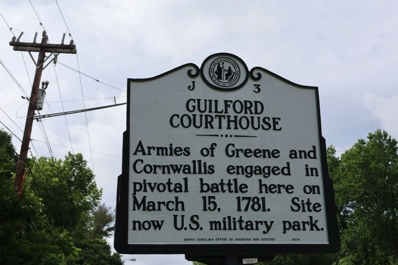 Guilford Courthouse Marker. Click for full size. Guilford Courthouse Marker image. Click for full size.