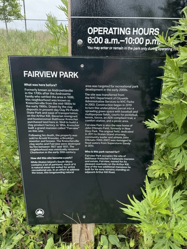 Fairview Park Marker. Click for full size. Fairview Park Marker image. Click for full size.
