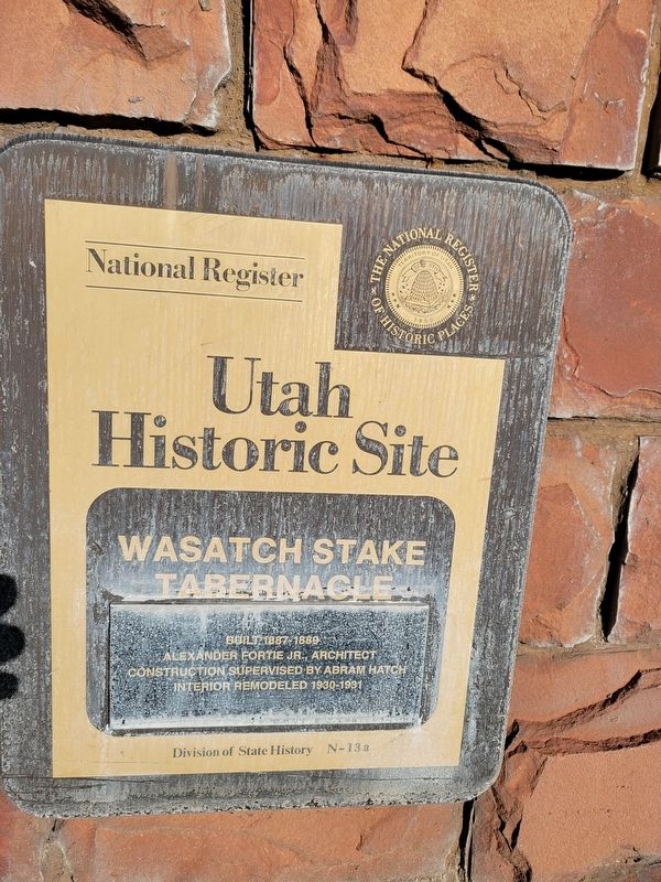 Wasatch Stake Tabernacle Marker image. Click for full size.