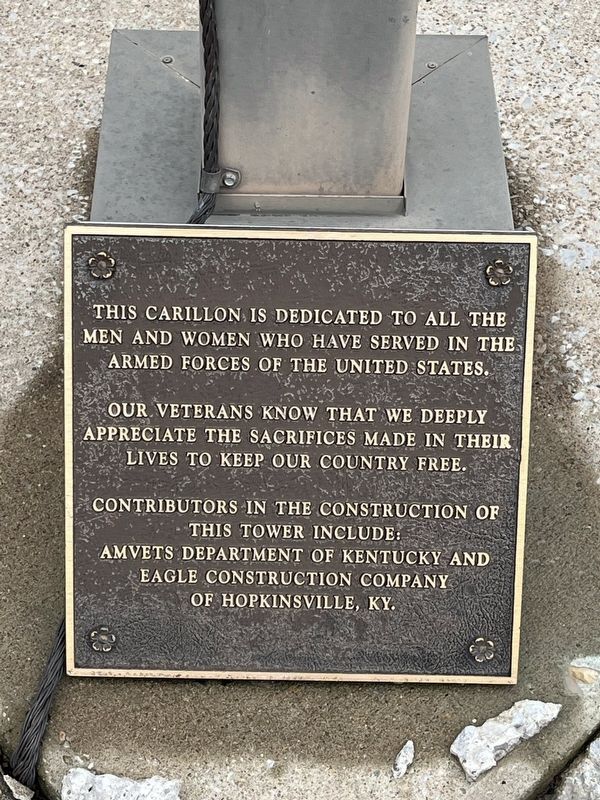 This Carillon is dedicated to all the Men and Women who have Served in the Armed Forces Marker image. Click for full size.