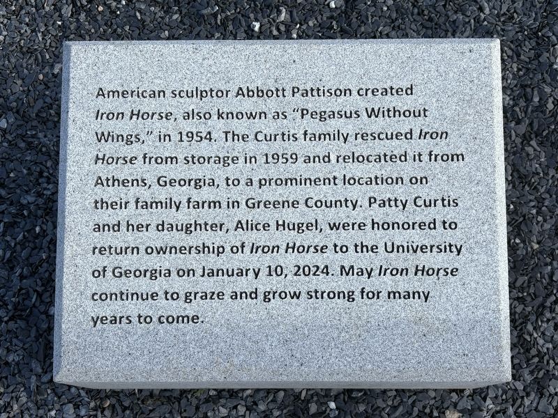 Iron Horse or "Pegasus Without Wings" Marker. Click for full size. Iron Horse or "Pegasus Without Wings" Marker image. Click for full size.