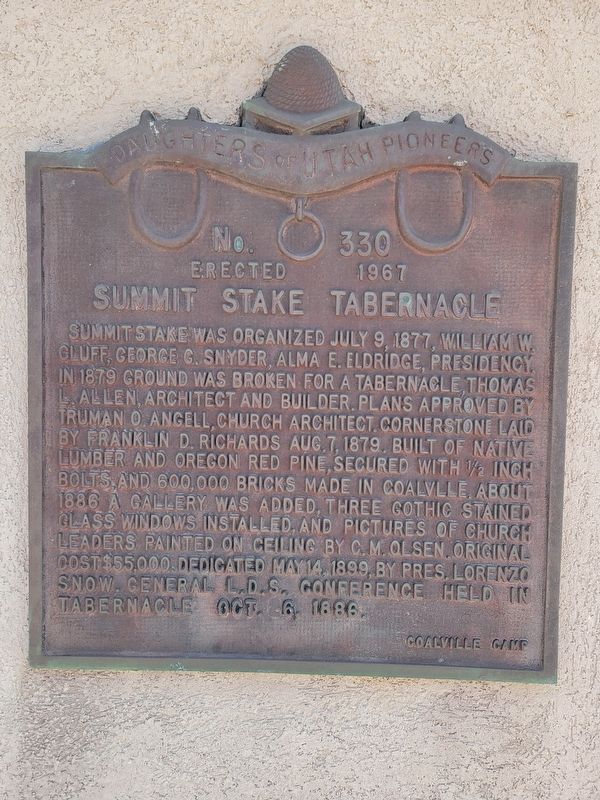 Summit Stake Tabernacle Marker. Click for full size. Summit Stake Tabernacle Marker image. Click for full size.