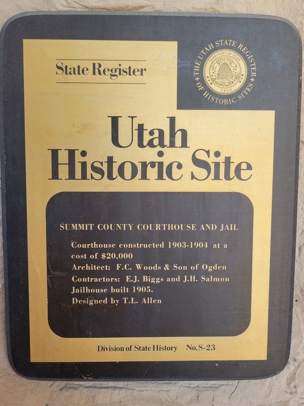 Summit County Courthouse and Jail Marker image. Click for full size.