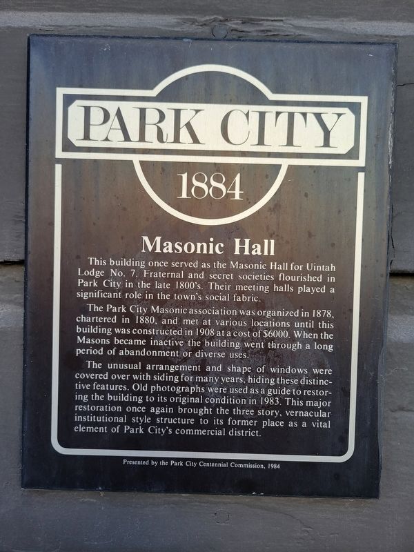 Masonic Hall Marker image. Click for full size.