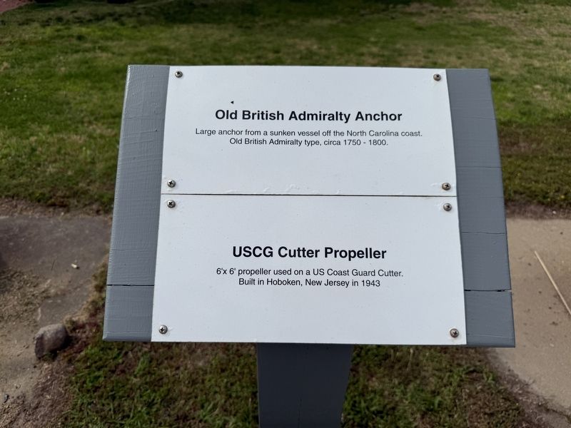 Old British Admiralty Anchor / USCG Cutter Propeller Marker. Click for full size. Old British Admiralty Anchor / USCG Cutter Propeller Marker image. Click for full size.
