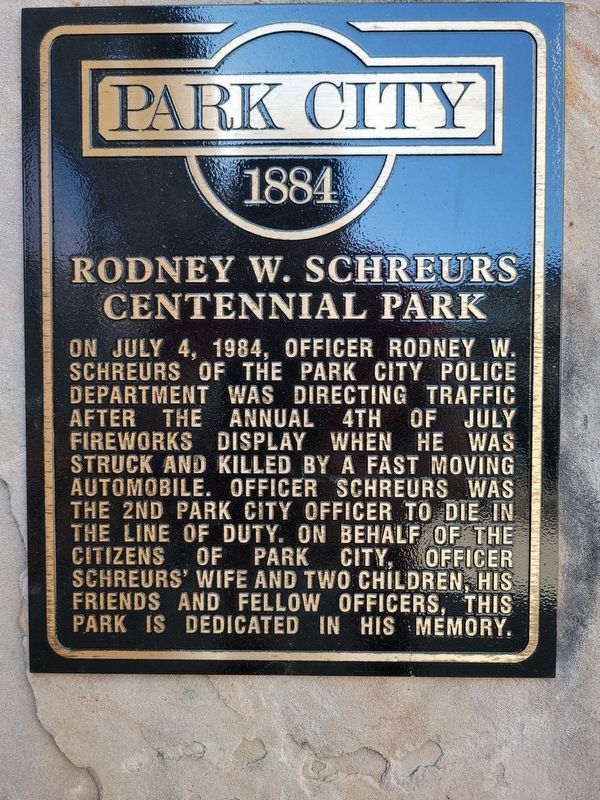 Rodney W. Schreurs Centennial Park Marker. Click for full size. Rodney W. Schreurs Centennial Park Marker image. Click for full size.
