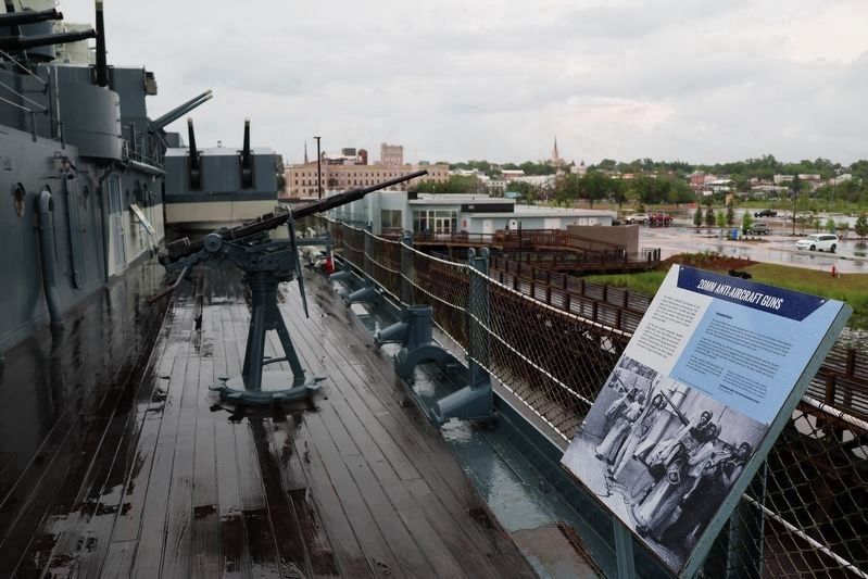 20MM Anti-Aircraft Gun and informational sign. Click for full size. 20MM Anti-Aircraft Gun and informational sign image. Click for full size.