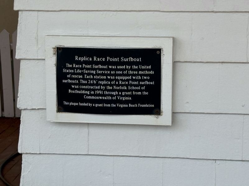 Replica Race Point Surfboat Marker. Click for full size. Replica Race Point Surfboat Marker image. Click for full size.