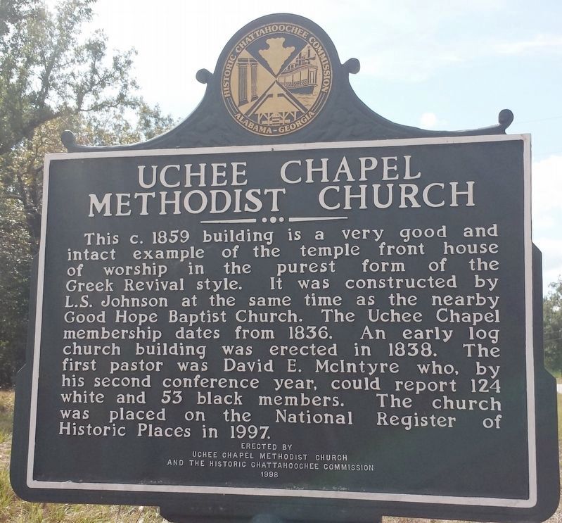 Uchee Chapel Methodist Church Marker. Click for full size. Uchee Chapel Methodist Church Marker image. Click for full size.