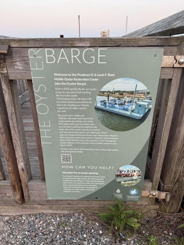 The Oyster Barge Marker. Click for full size. The Oyster Barge Marker image. Click for full size.