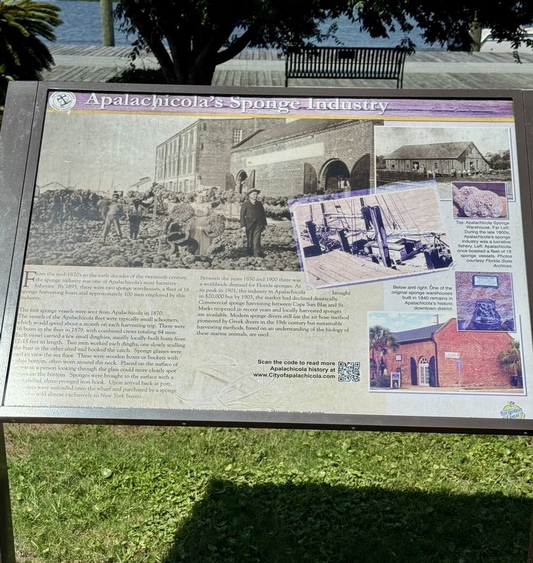 Apalachicola’s Sponge Industry Marker. Click for full size. Apalachicola’s Sponge Industry Marker image. Click for full size.