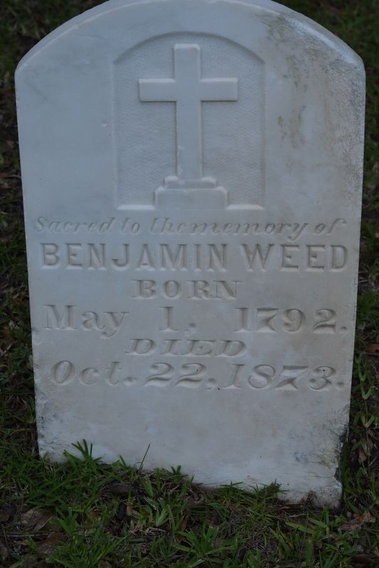 Headstone Benjamin Weed. Click for full size. Headstone Benjamin Weed image. Click for full size.