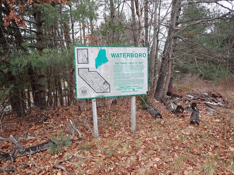 Waterboro: The Forest Fires of 1947 Marker image. Click for full size.