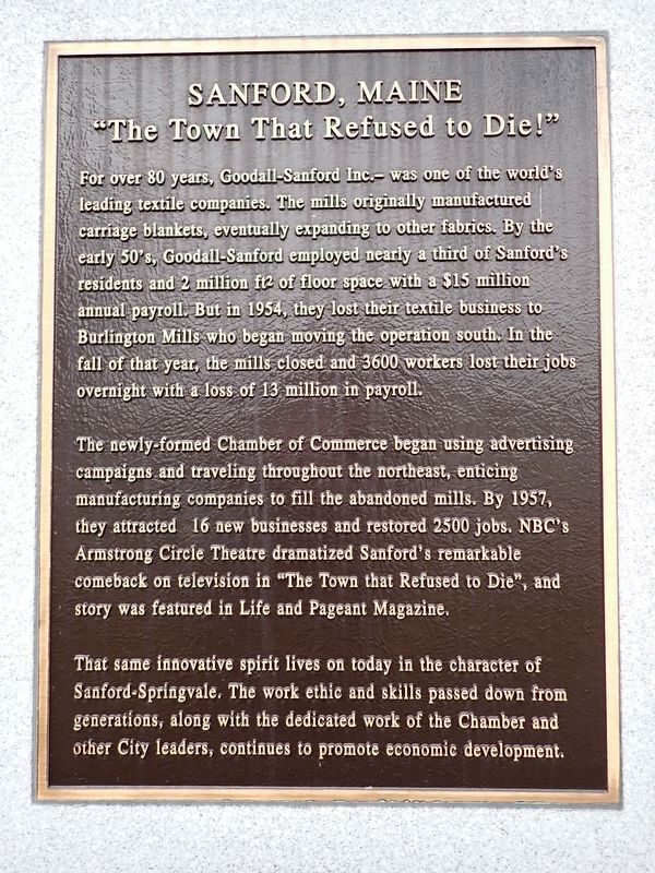 "The Town That Refused to Die" Marker image. Click for full size.
