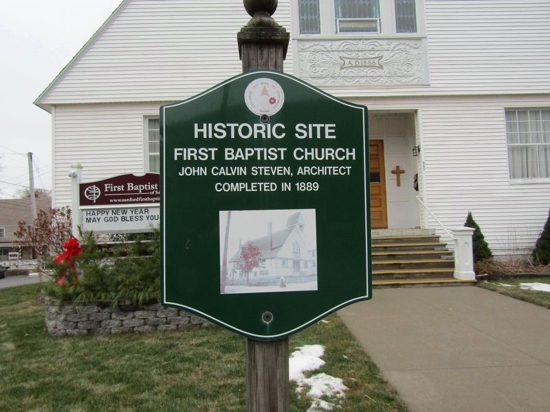 First Baptist Church Marker. Click for full size. First Baptist Church Marker image. Click for full size.